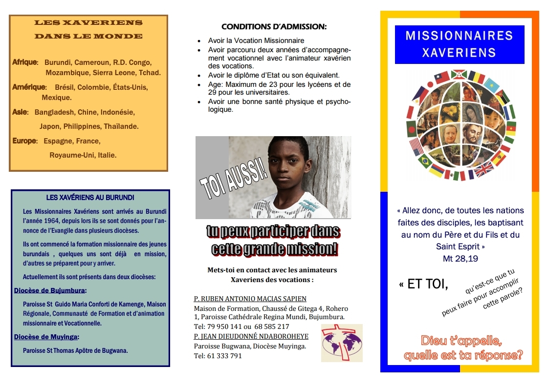 Petite-Brochure pour l&rsquo;animation missionnaire et vocationnelle au Burundi