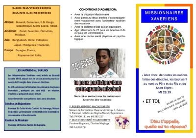 Petite-Brochure pour l&rsquo;animation missionnaire et vocationnelle au Burundi