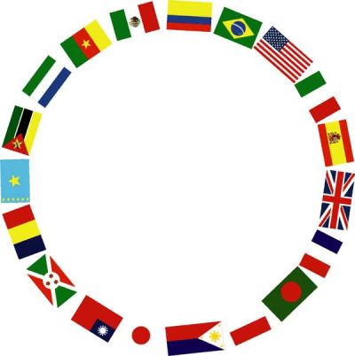 Dessins du monde et drapeaux
