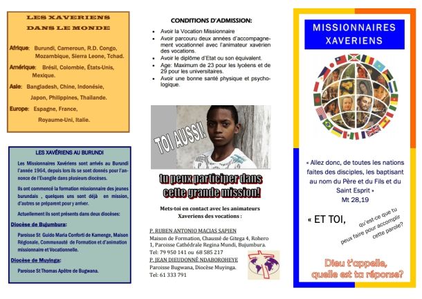 Petite-Brochure pour l&rsquo;animation missionnaire et vocationnelle au Burundi