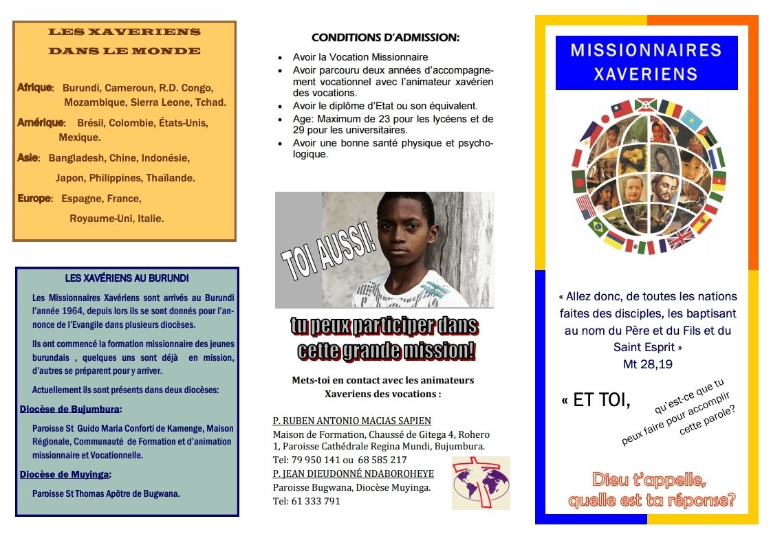 Petite-Brochure pour l’animation missionnaire et vocationnelle au Burundi
